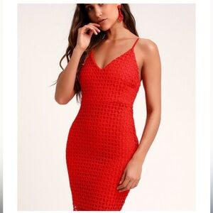 EUC Lulu’s Crochet Laced Lined Dress Size S